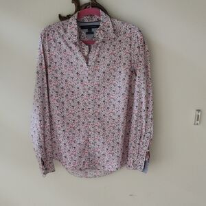 Tommy Hilfiger Women's Floral Button-Down Shirt - White and Pink